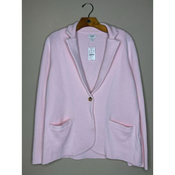 Women's J-Crew 100% Cotton Pink‎ Blazer Size Medium - Picture 1 of 3